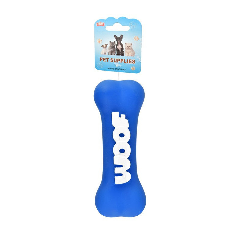 Woof Pink Bone Shaped  Dog Toy -colors