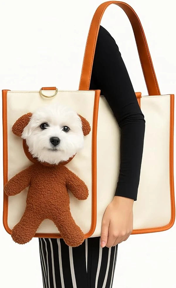 Teddy Bear Pet Carrier Bag for Cats & Small Dogs