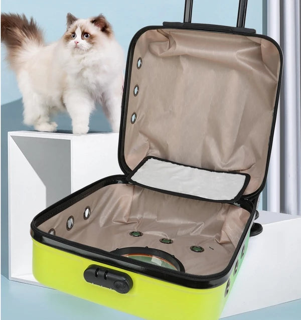 Pet Travel Bag with Wheels Airline Transport Large Capacity for Cats & Small Dogs